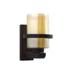 Wooden & Glass Wall Light