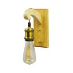 Wooden Canopy Wall Light with Antique Holder