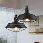 Industrial Black Metal Cage Pendant Light - Image 2