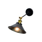 Vintage Antique Holder Wall Lamp With Black Lamp Shade - Image 2