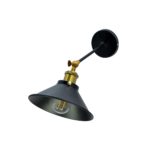 Vintage Antique Holder Wall Lamp With Black Lamp Shade