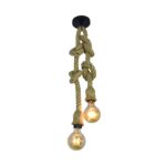 Vintage Hemp Rope Pendant Light With 2 Holder