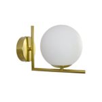 Modern Bronze Color Perpendicular Bended Rod Wall Light with Milky Glass