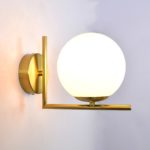 Modern Bronze Color Perpendicular Bended Rod Wall Light with Milky Glass - Image 2
