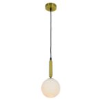 Modern Pendant Light With Round White Bulb Shade