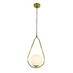 Modern Designer Pendant Light With Round White Bulb Shade