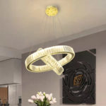 Round Double Ring Crystal Chandelier - Image 2