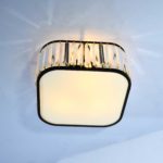 Black Square Ceiling Mount Crystal Chandelier