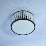 Black Round Ceiling Mount Crystal Chandelier - Image 2