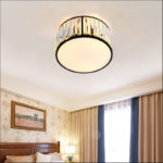 Black Round Ceiling Mount Crystal Chandelier - Image 3