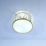 Golden Round Ceiling Mount Crystal Chandelier - Image 2