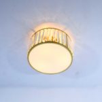 Golden Round Ceiling Mount Crystal Chandelier