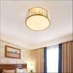 Golden Round Ceiling Mount Crystal Chandelier - Image 3