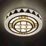 Modern Round Ceiling Mount Crystal Chandelier