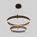 Black Modern Double Ring Saturn Chandelier - Image 2