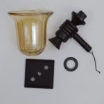 Wooden Glass Amber Wall Light - Image 2
