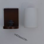 Wooden Canopy Wall Light With Cylindrical White Lamp Head - Image 2