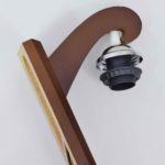 Coffee Color Wooden Canopy Wall Lamp With White Lamp Head - Image 5
