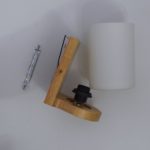 Wooden Canopy Wall Light with White Glass - Image 2