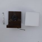 Wooden Canopy Wall Lamp With White Cube Box Lamp Head - Image 2