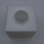 Wooden Canopy Wall Lamp With White Cube Box Lamp Head - Image 6
