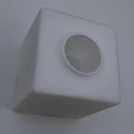 Wooden Canopy Wall Lamp With White Cube Box Lamp Head - Image 5