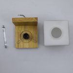 Wooden Canopy Wall Lamp With White Cube Box Lamp Head - Image 2