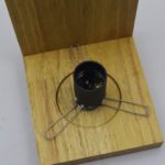 Wooden Canopy Wall Lamp With White Cube Box Lamp Head - Image 4