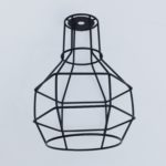 Vintage Metal Cage Wall Light With Wooden Base - Image 3