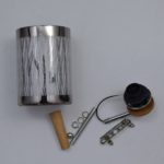 Simple Wall Lamp With Cylindrical Lamp Shade and Wooden Canopy - Image 5