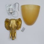 Artistic Golden Color Elephant Head Wall Lamp - Image 2