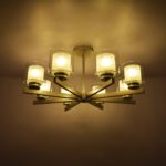 Antique silver color hanging chandelier with eight bulbhead - Image 2