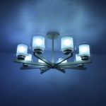 Antique silver color hanging chandelier with eight bulbhead - Image 3