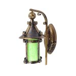 Green Crackle Glass Wall Light