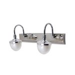 Inbuilt LED Silver Mirror Light Twin Light Source