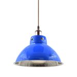 Classic Blue Pendant Light wih Antique Holder
