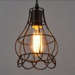 Black Metal Finish Wire Cage Pendant Light