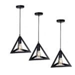 Triangle Shape Vintage Metal Cage Pendant Light