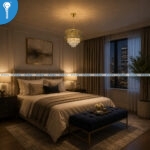Mini Crystal Chandelier Gold Grey Leaf Motif Drum with Crystal Bead Fringe (S035) - Image 4