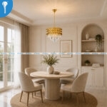 Mini Crystal Chandelier Gold Oval Coin Drum with Crystal Column Drops (S023) - Image 4