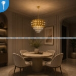 Mini Crystal Chandelier Gold Oval Coin Drum with Crystal Column Drops (S023) - Image 5