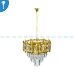Mini Crystal Chandelier Gold Rectangular Panel Ring with Crystal Column Drops (S018) - Image 2