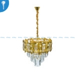 Mini Crystal Chandelier Gold Rectangular Panel Ring with Crystal Column Drops (S018)