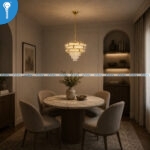 Mini Crystal Chandelier Gold Staggered Honeycomb Panel with Crystal Drops (S024) - Image 4