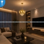 Mini Crystal Chandelier Gold Woven Basket Drum with Floral Crystal Cluster Drops (S036) - Image 4