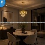 Mini Crystal Chandelier Gold Woven Basket Drum with Floral Crystal Cluster Drops (S036) - Image 5
