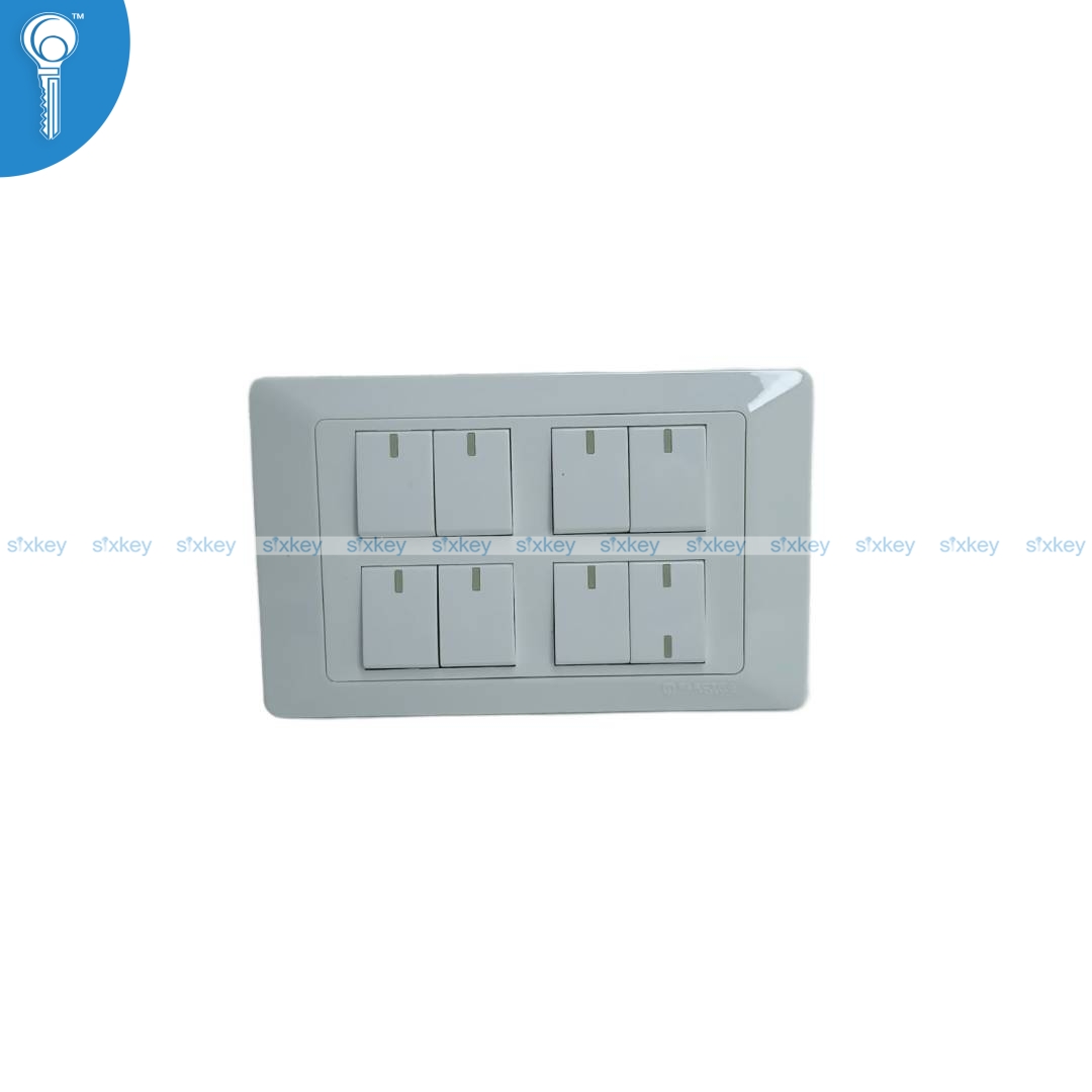 electra-white-8gang 8 Gang Switch Electra - Image 1