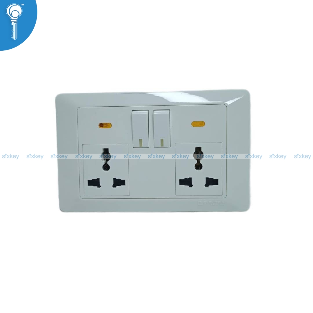 electra-white-double-13 Dual Power Socket 13A Electra - Image 1