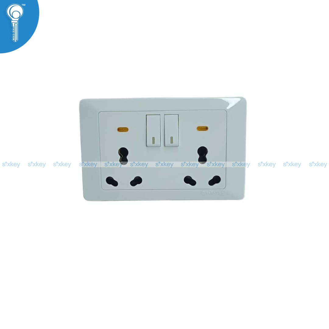 electra-white-double-16 Double Power Socket 16A Electra - Image 1
