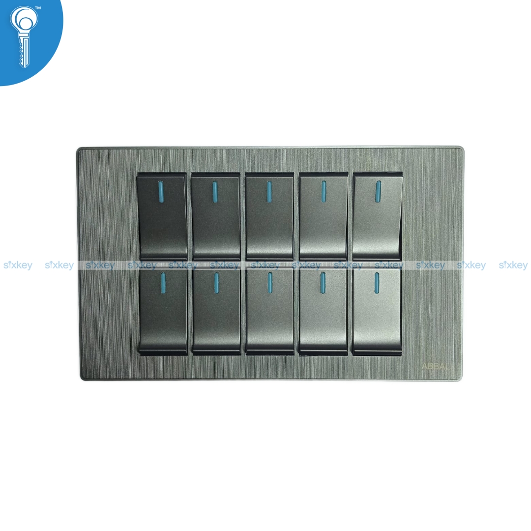 10gang_abbal_grey 10 Gang Switch Abbal Grey - Image 1